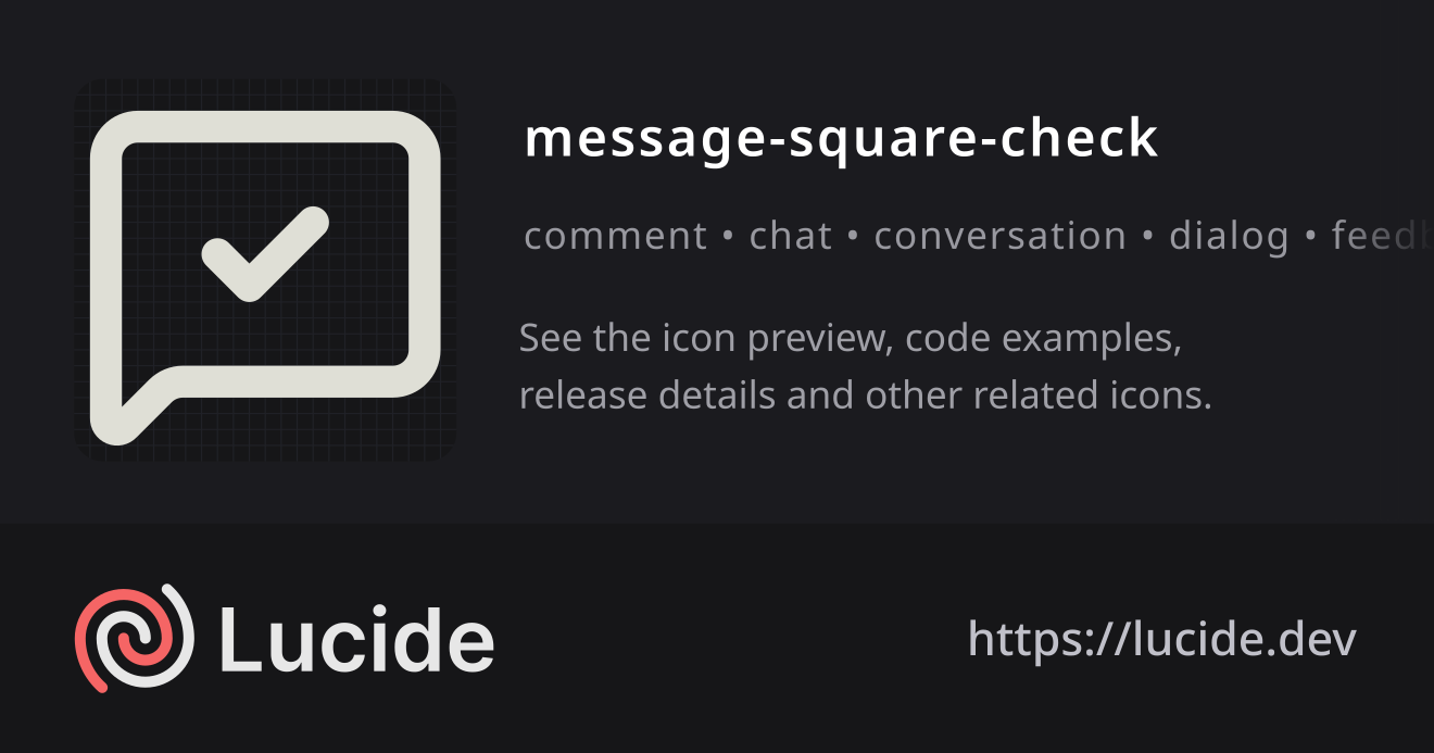 message-square-check icon details – Lucide