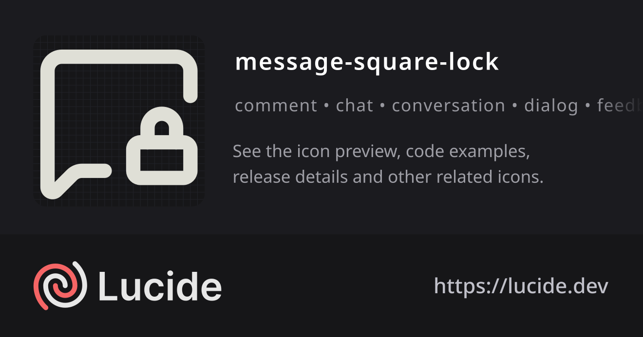 message-square-lock icon details – Lucide