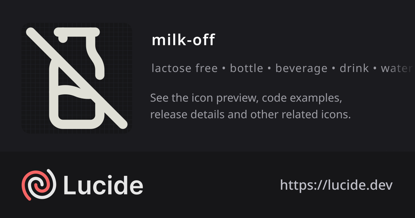 milk-off icon details – Lucide