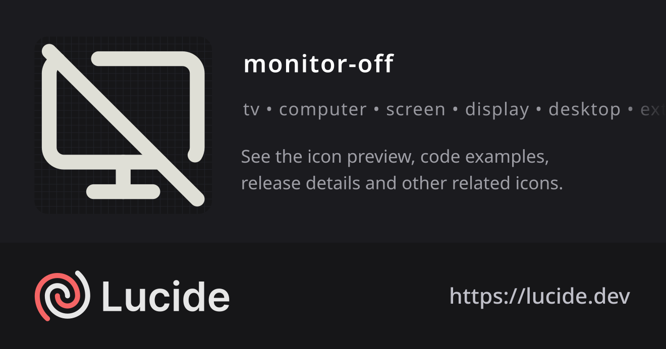 monitor-off icon details – Lucide