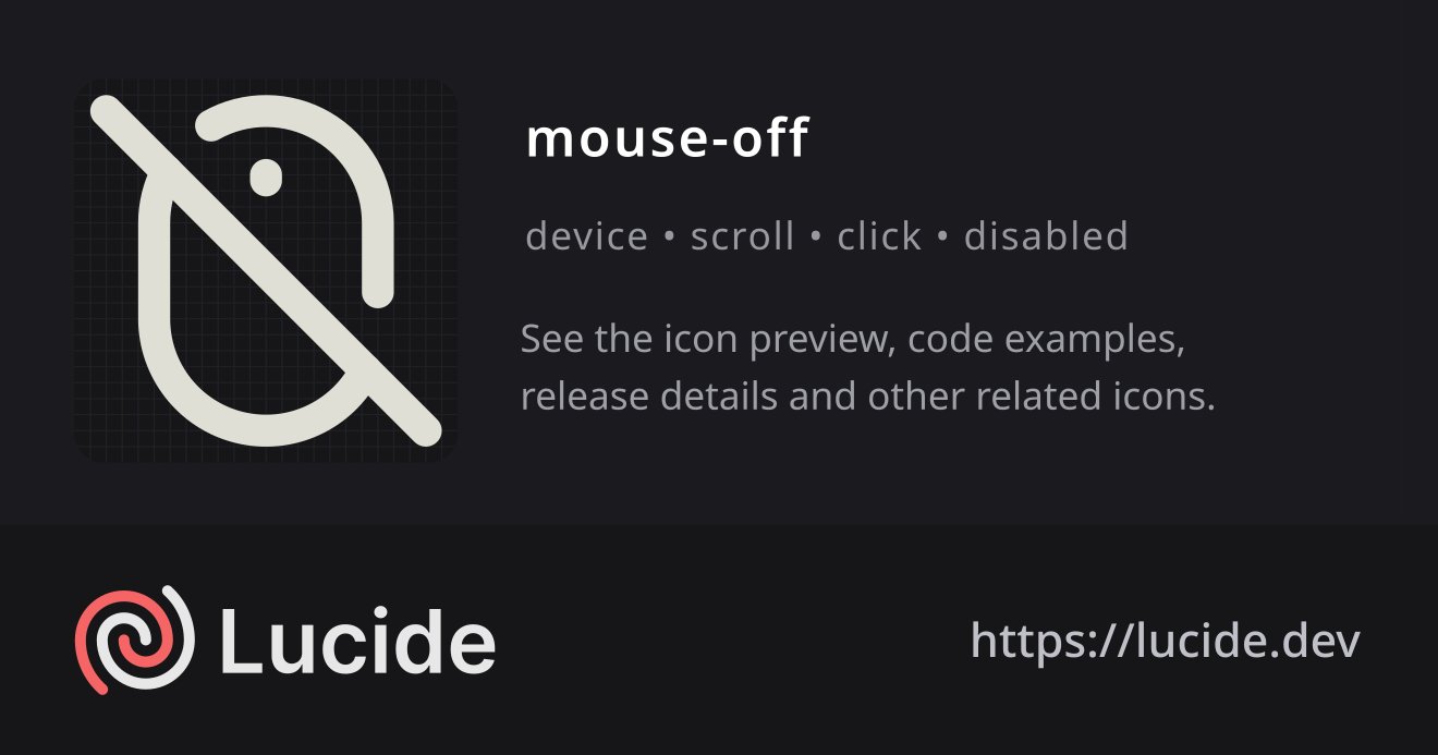 mouse-off icon details – Lucide