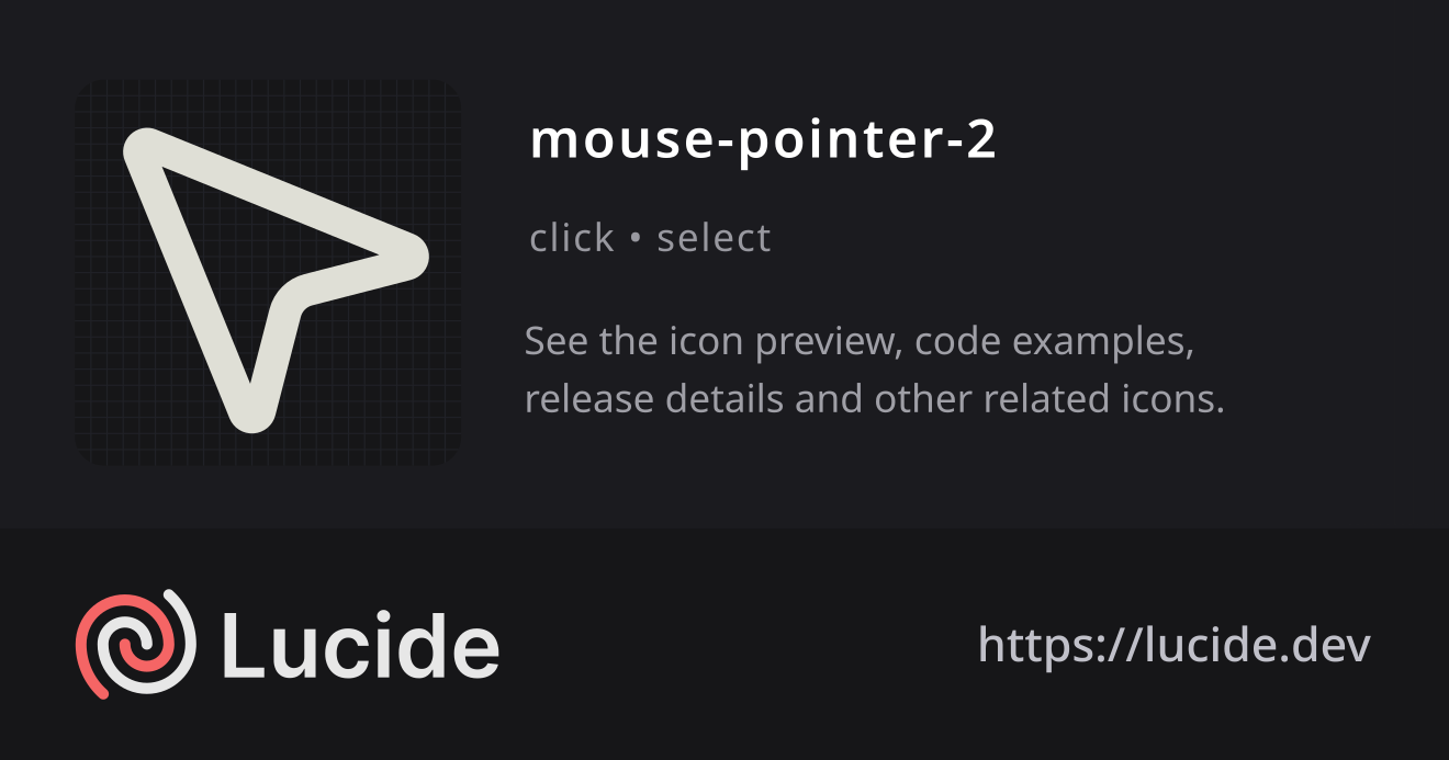 mouse-pointer-2 icon details – Lucide