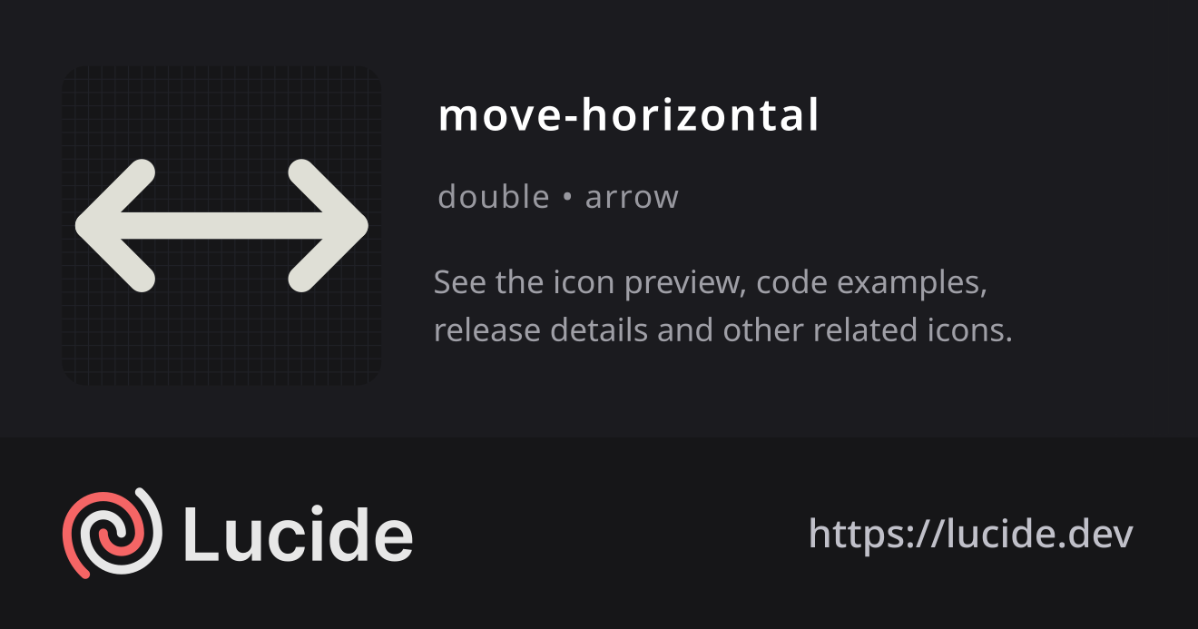 move-horizontal icon details – Lucide
