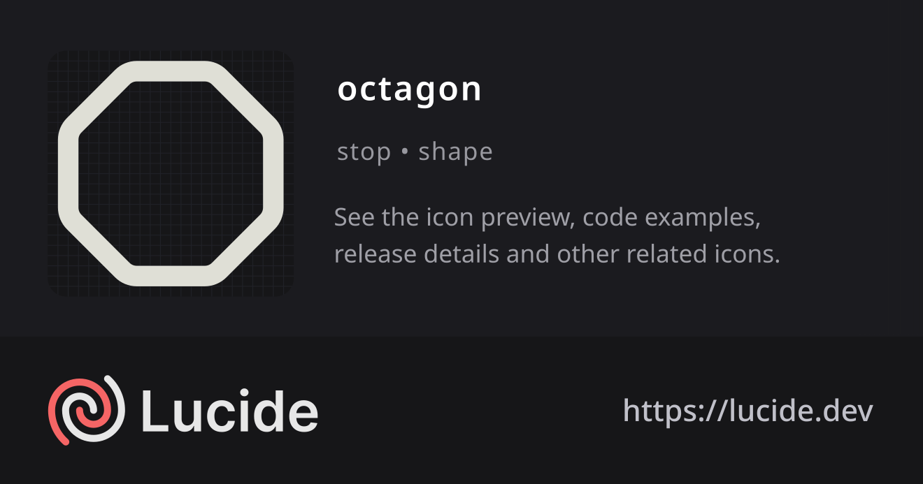 octagon icon details – Lucide