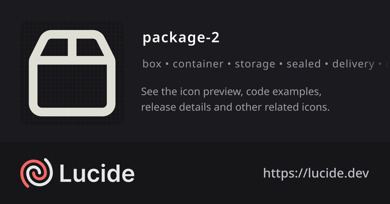 package-2 icon details – Lucide