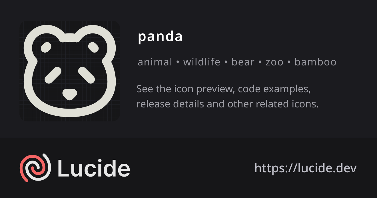 panda icon details – Lucide