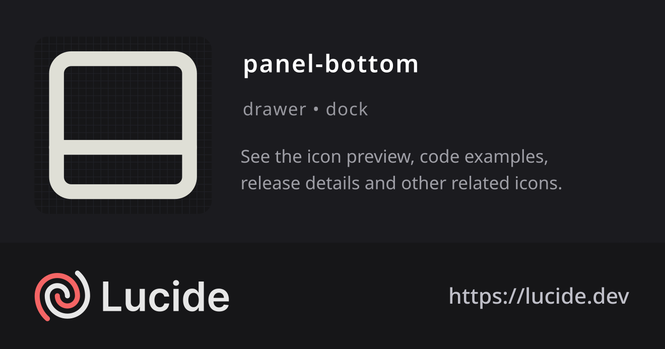 panel-bottom icon details – Lucide