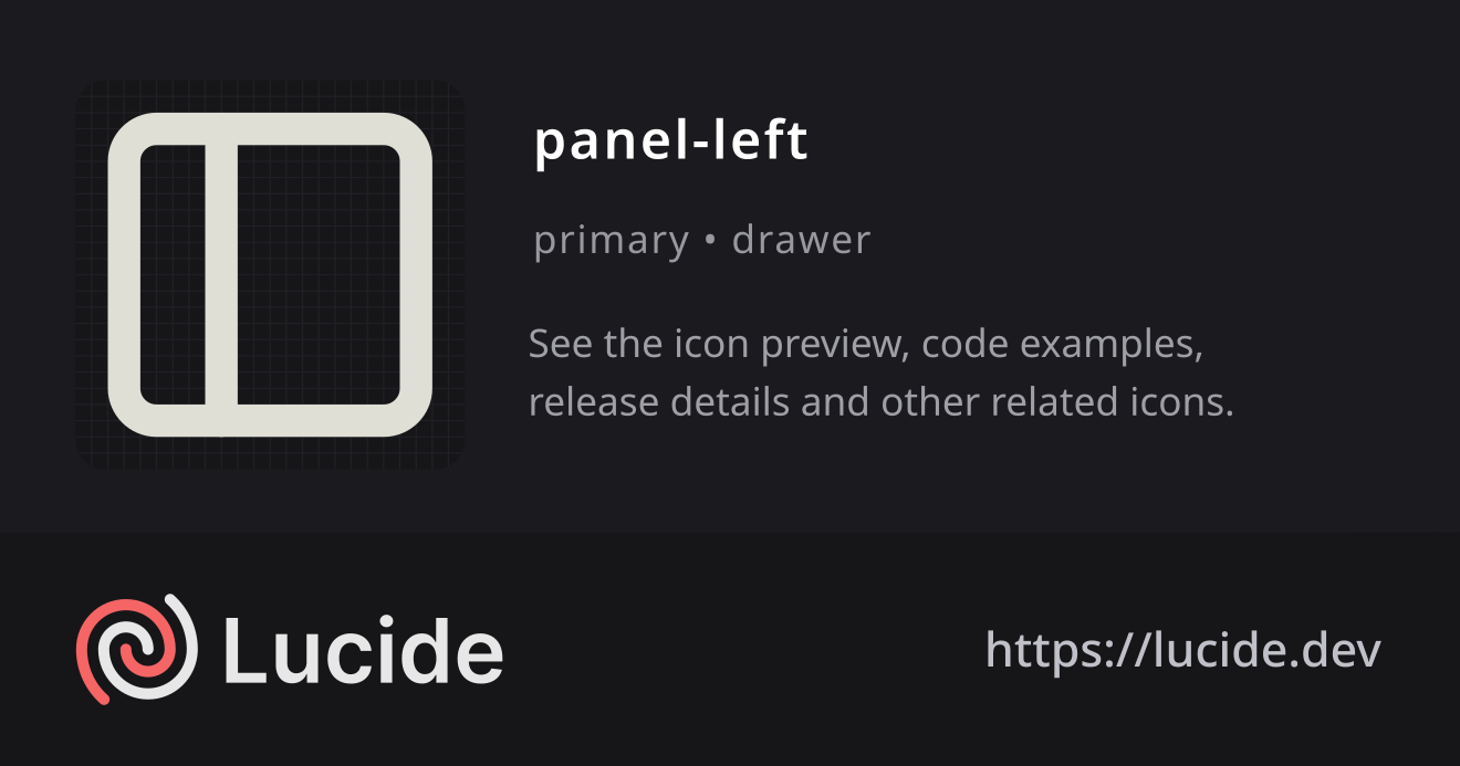 panel-left icon details – Lucide