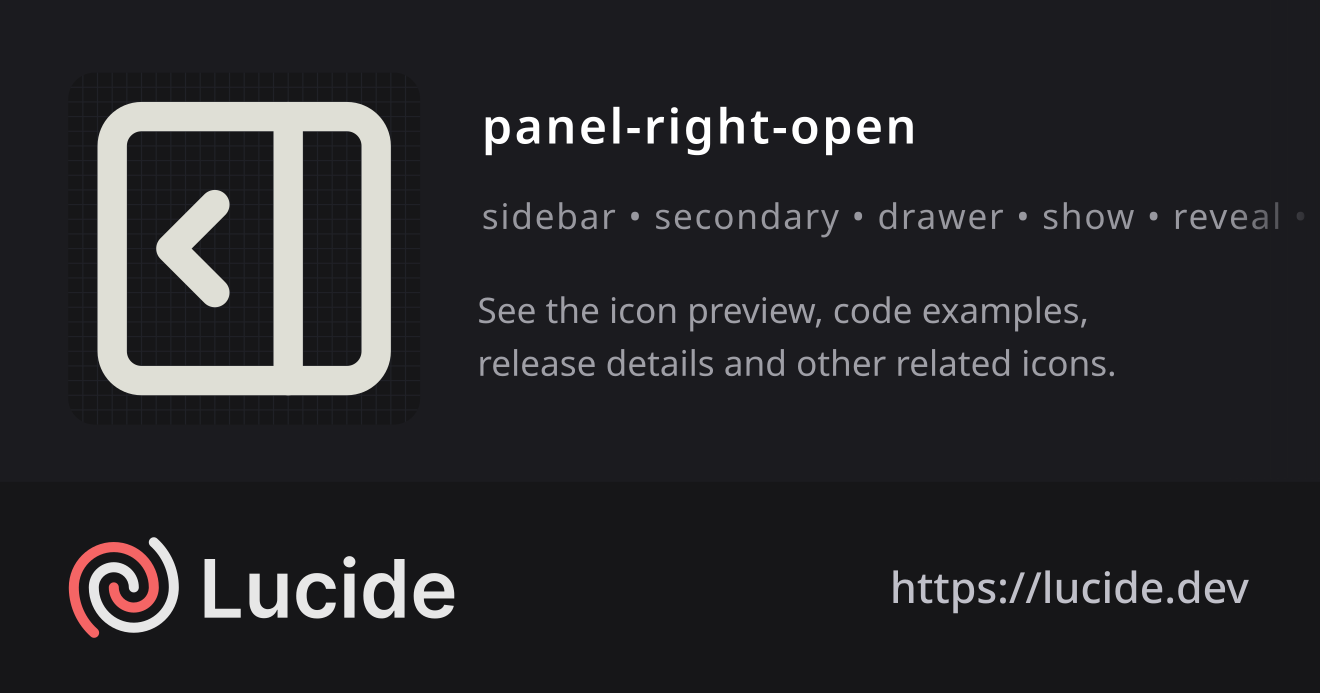 panel-right-open icon details – Lucide