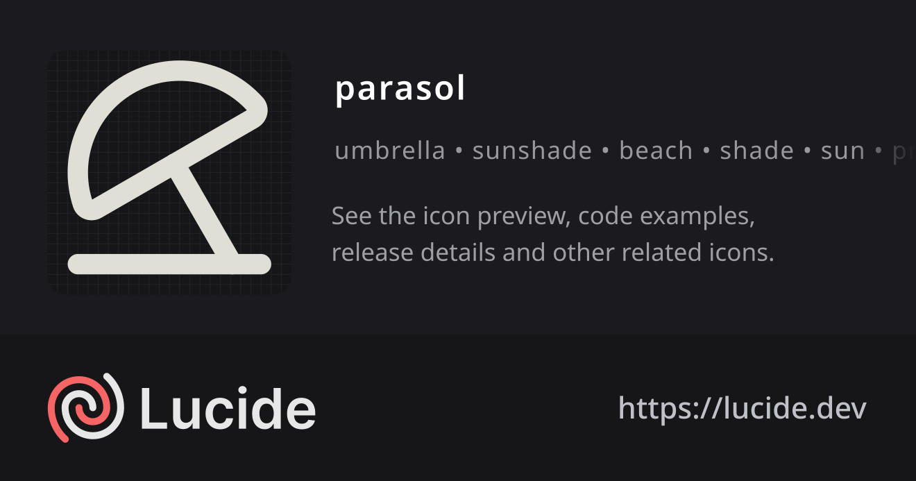 parasol icon details – Lucide