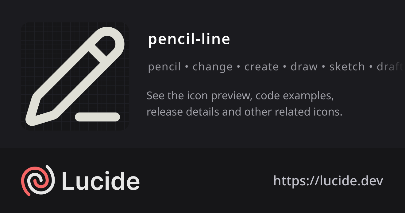 pencil-line icon details – Lucide