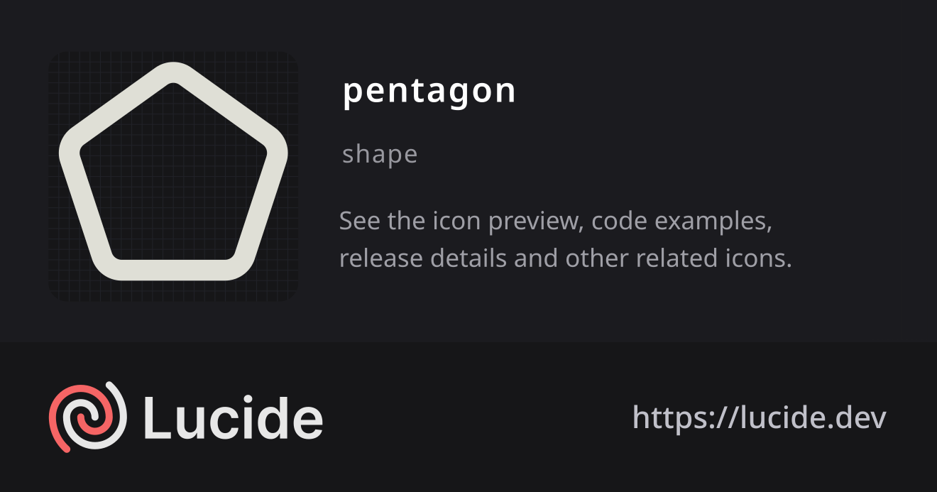 pentagon icon details – Lucide