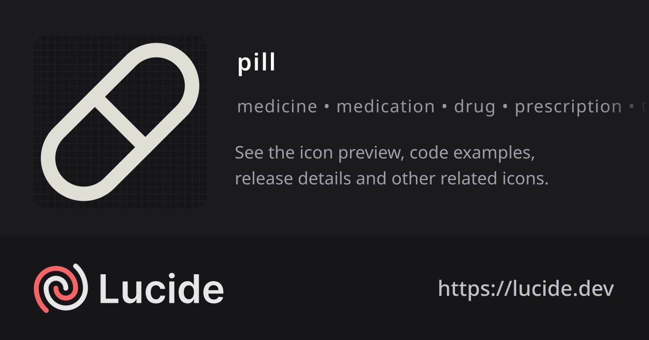pill icon details – Lucide