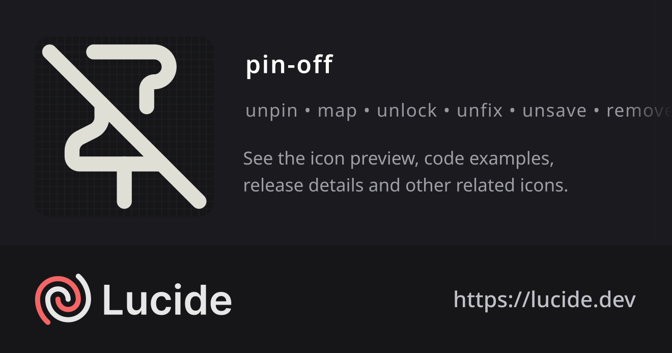 pin-off icon details – Lucide