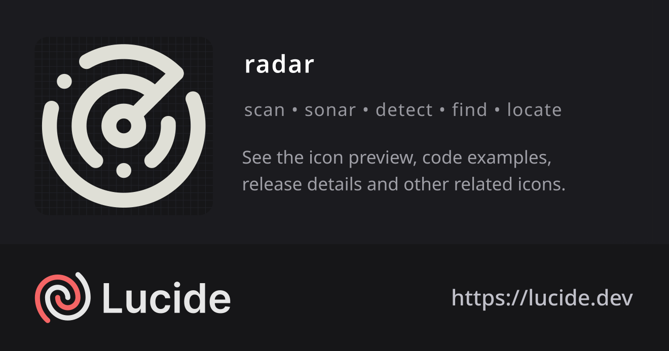 radar icon details – Lucide