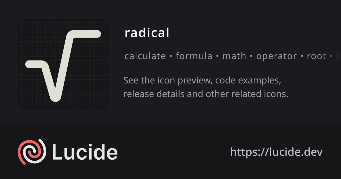 radical icon details – Lucide