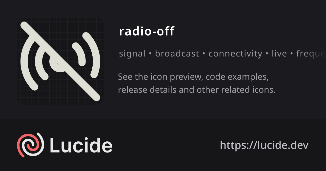 radio-off icon details – Lucide