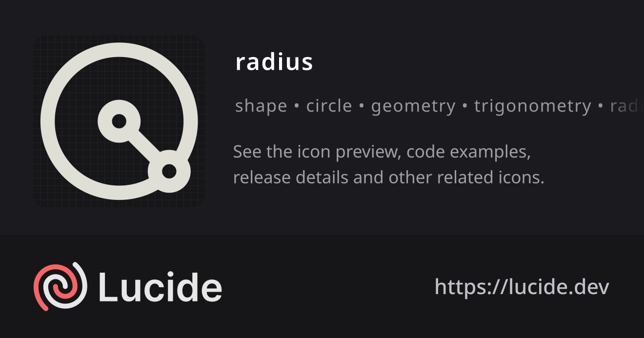 radius icon details – Lucide