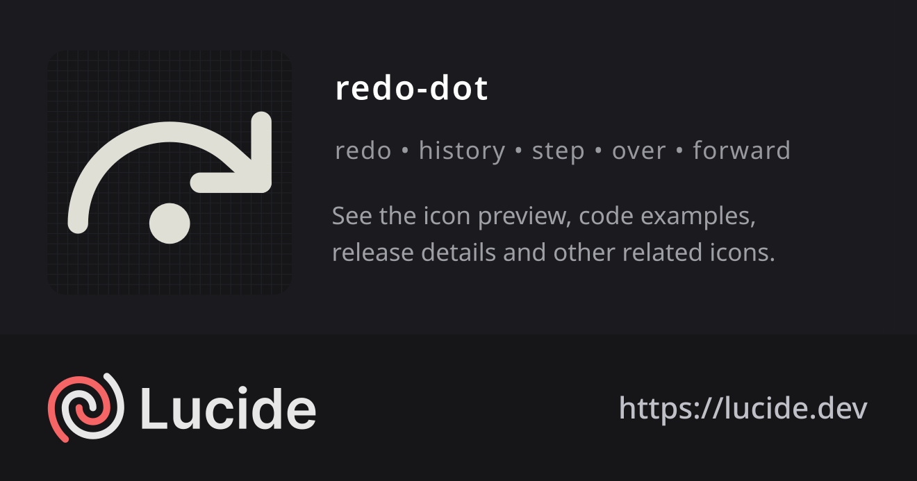 redo-dot icon details – Lucide
