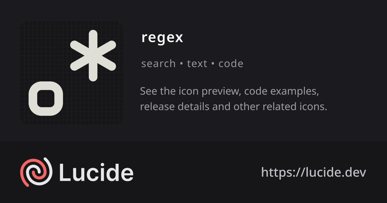 regex icon details – Lucide