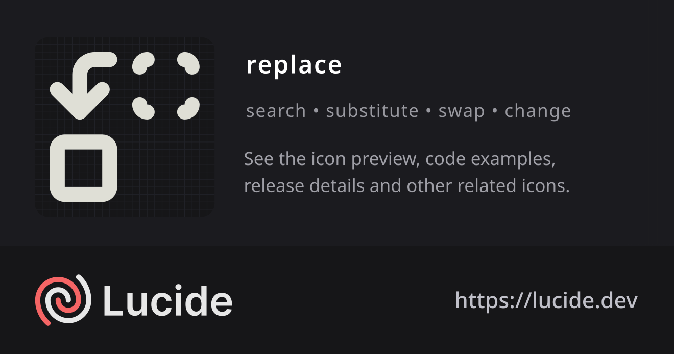 replace icon details – Lucide