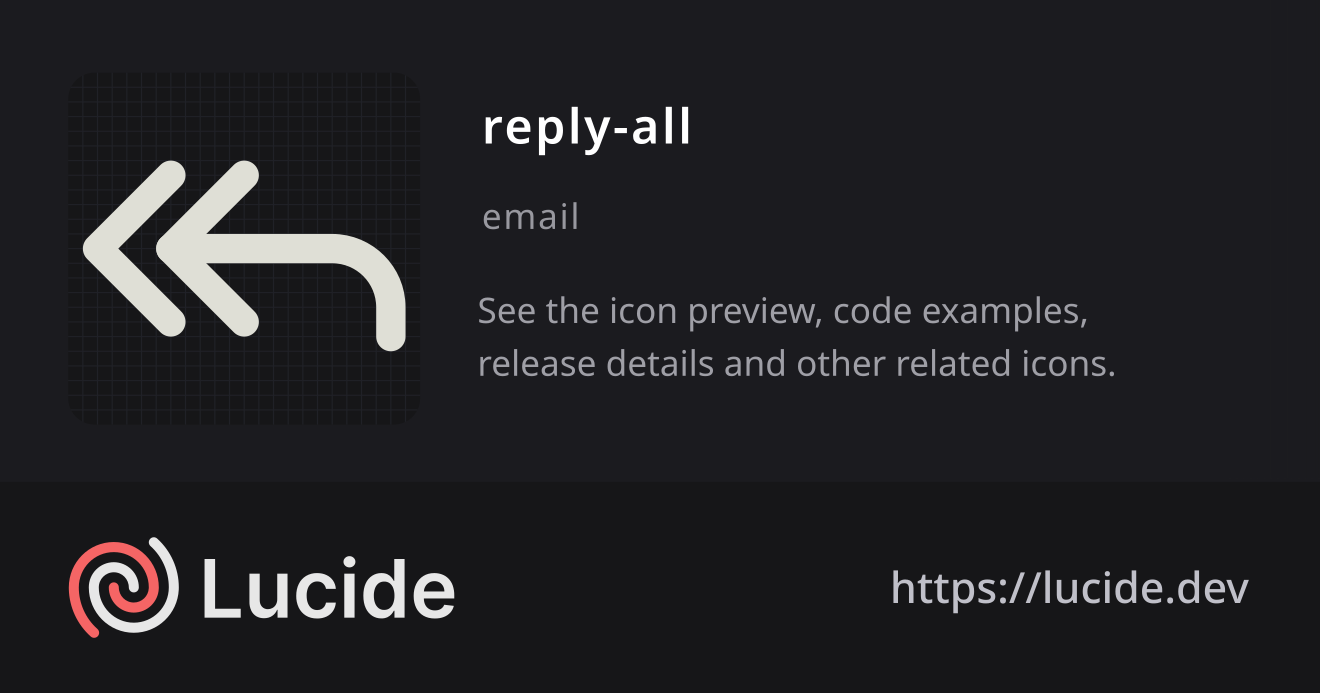 reply-all icon details – Lucide
