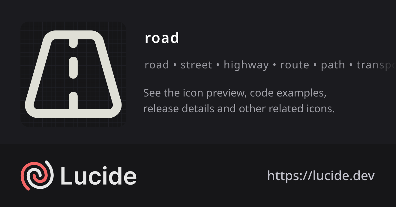road icon details – Lucide