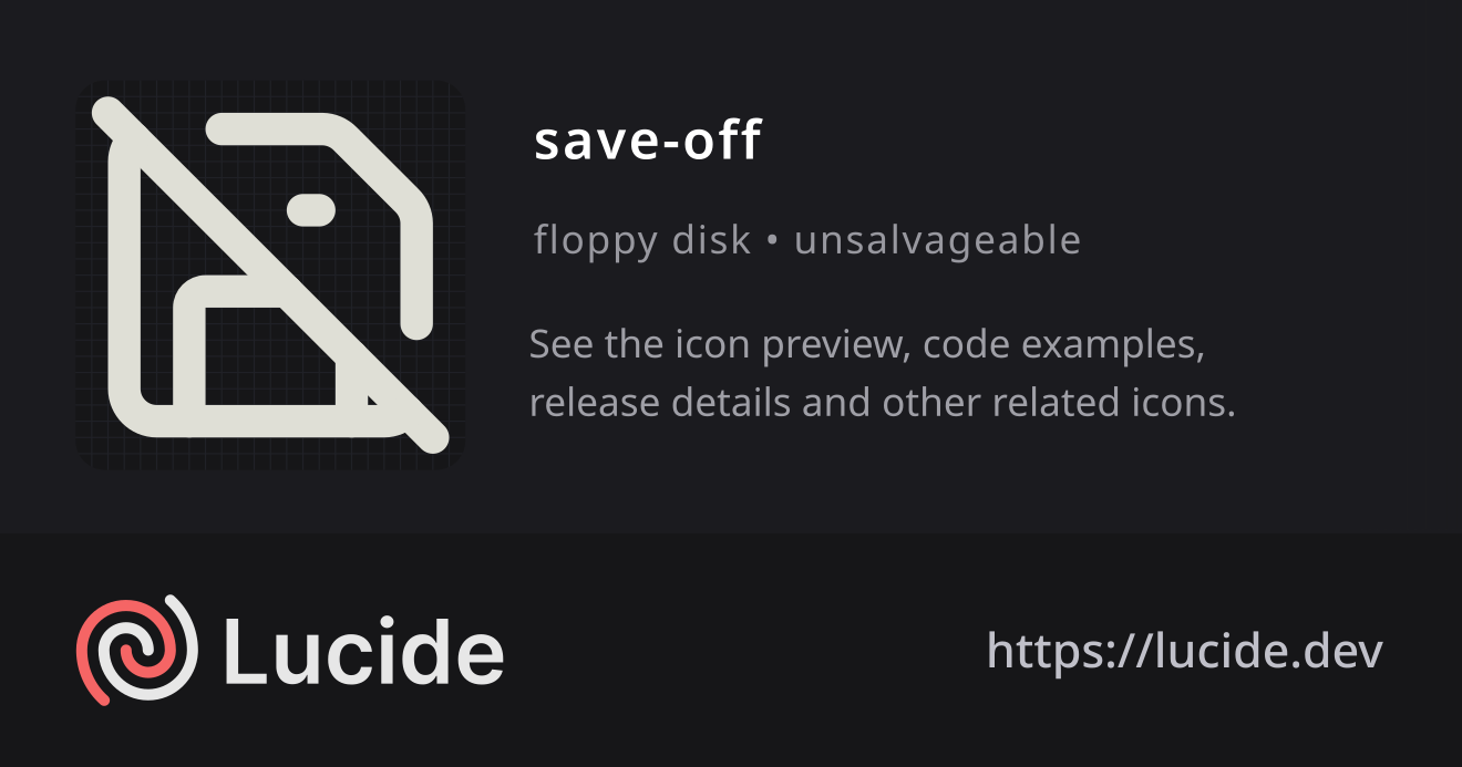 save-off icon details – Lucide