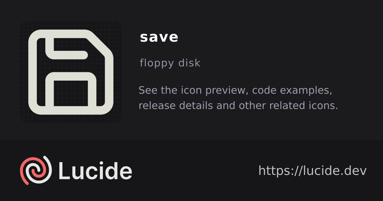 save icon details – Lucide