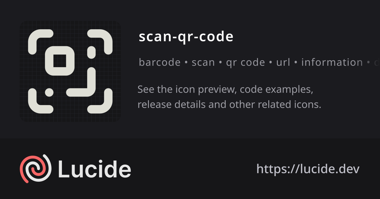 scan-qr-code icon details – Lucide
