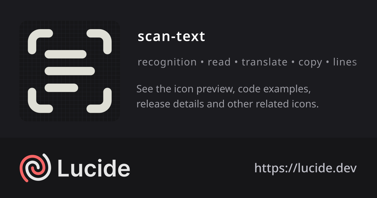 scan-text icon details – Lucide