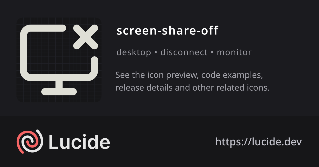 screen-share-off icon details – Lucide