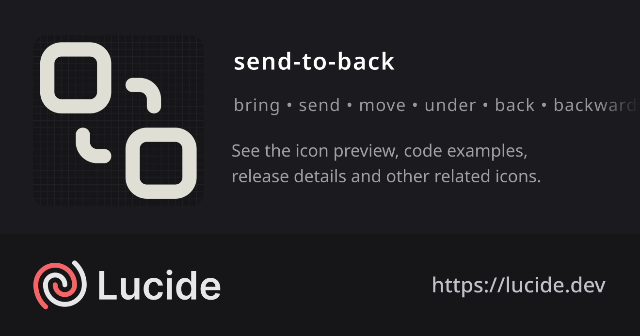 send-to-back icon details – Lucide