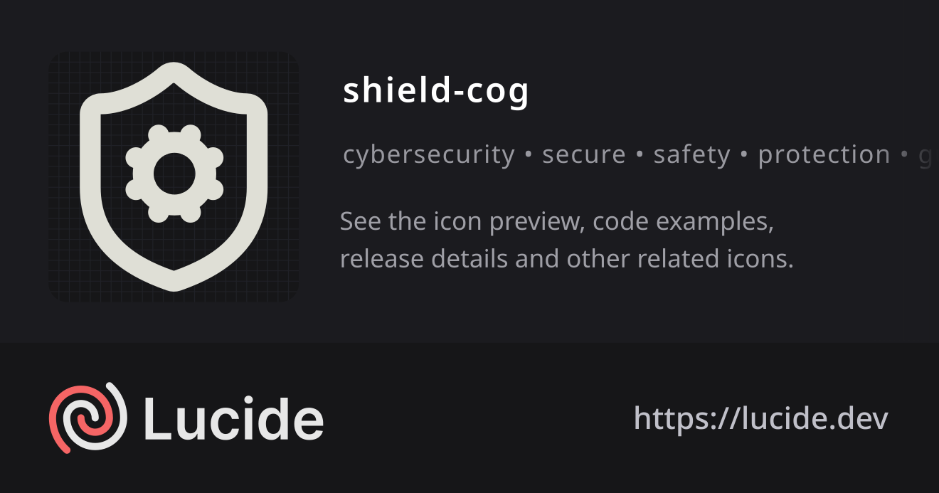 shield-cog icon details – Lucide