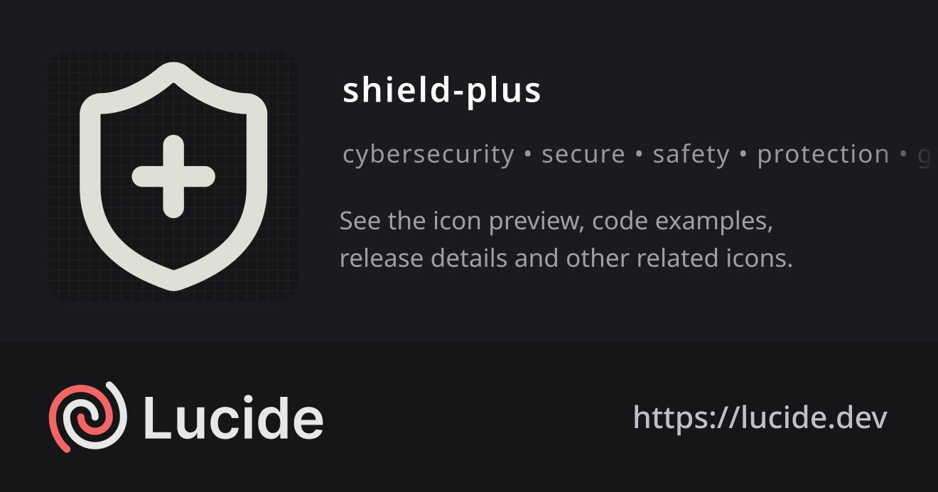 shield-plus icon details – Lucide