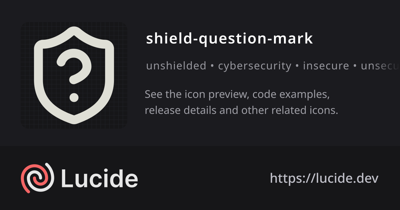 shield-question-mark icon details – Lucide