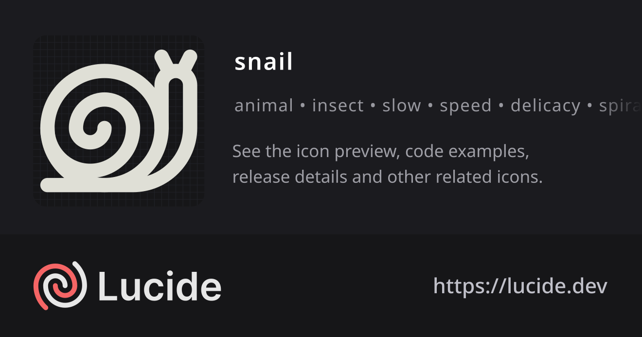 snail icon details – Lucide