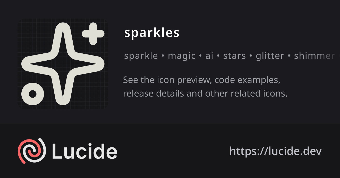 sparkles icon details – Lucide