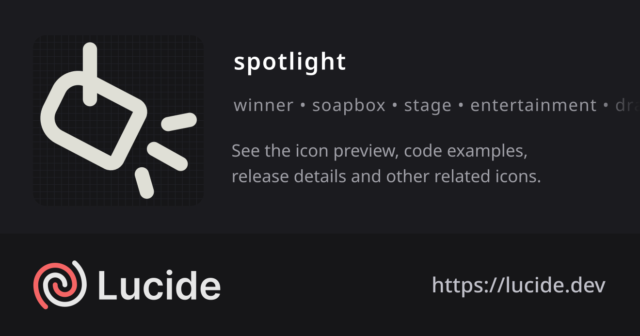 spotlight icon details – Lucide