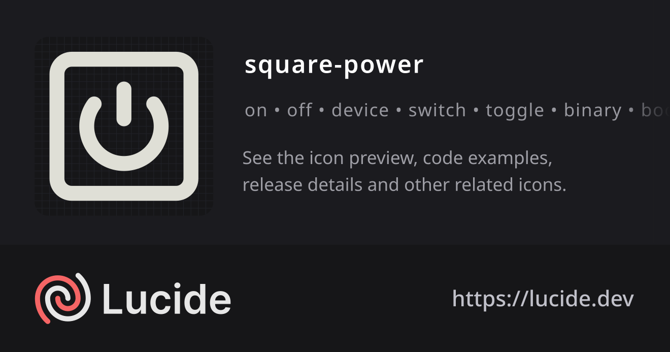 square-power icon details – Lucide