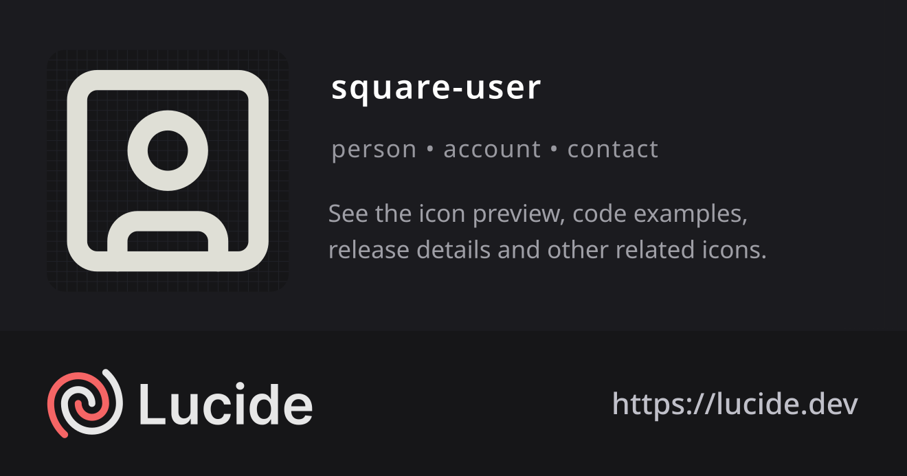 square-user icon details – Lucide