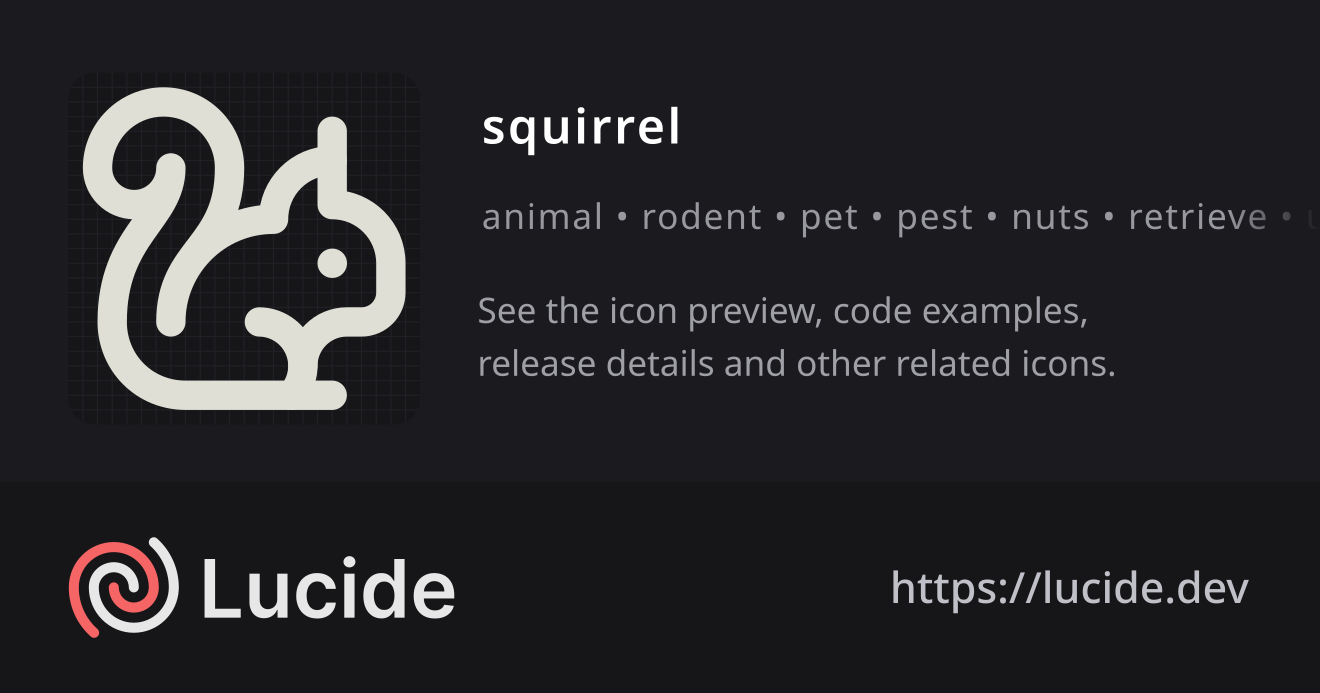squirrel icon details – Lucide