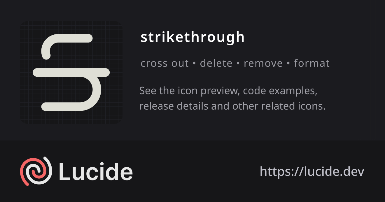 strikethrough icon details – Lucide