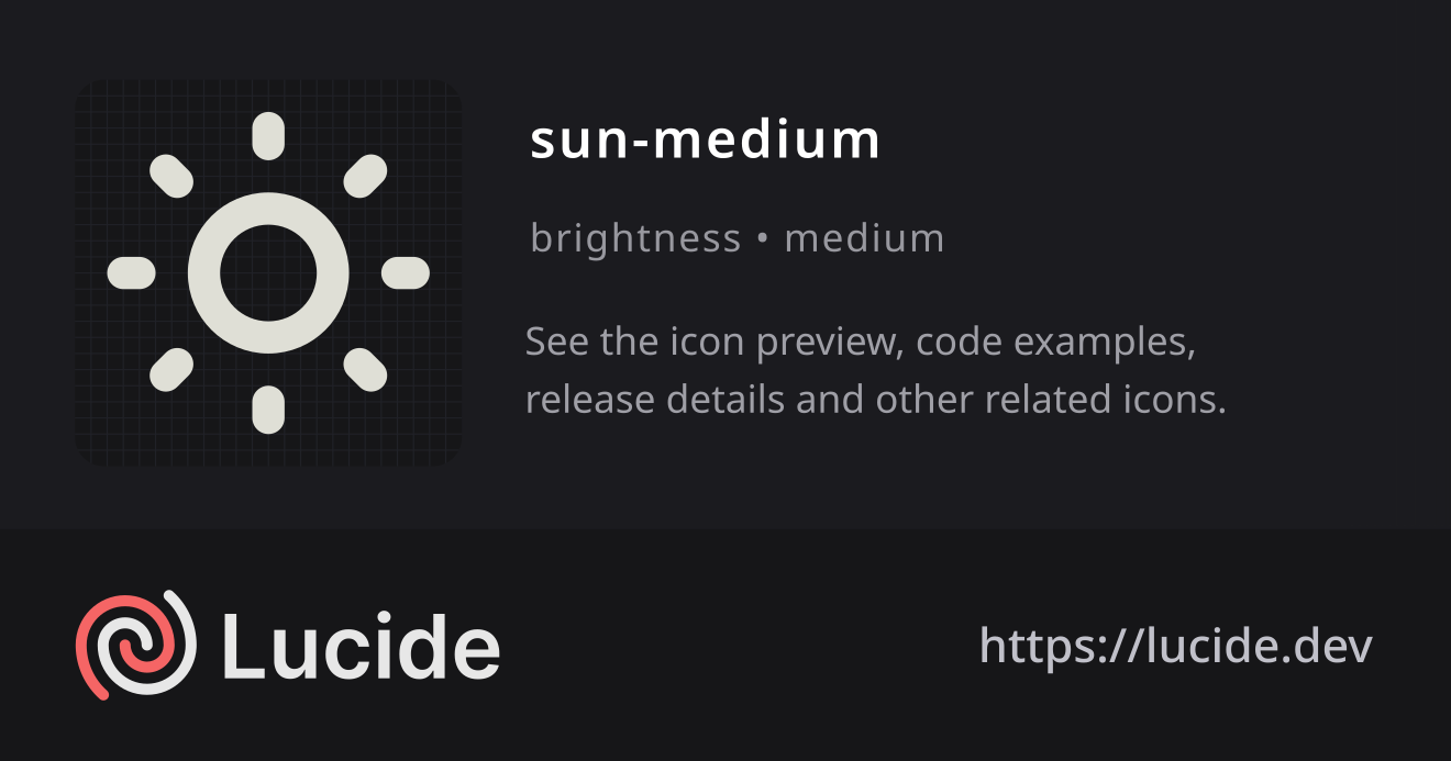 sun-medium icon details – Lucide