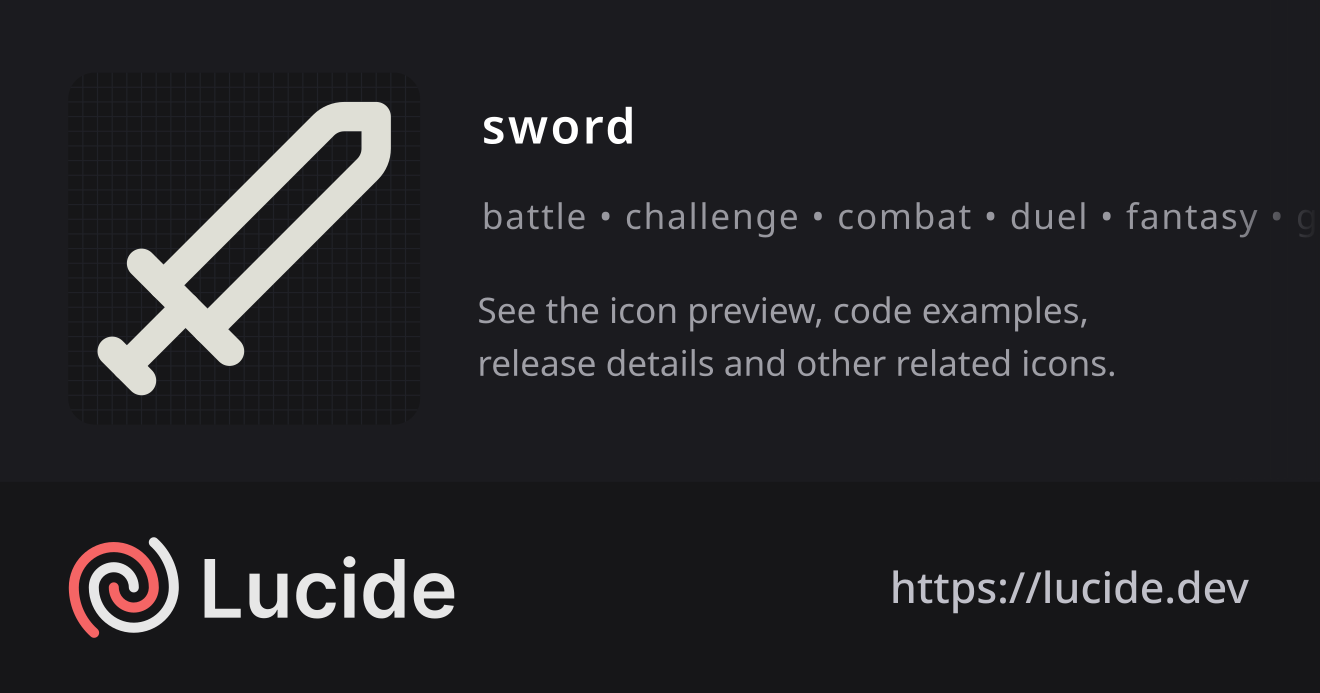 sword icon details – Lucide