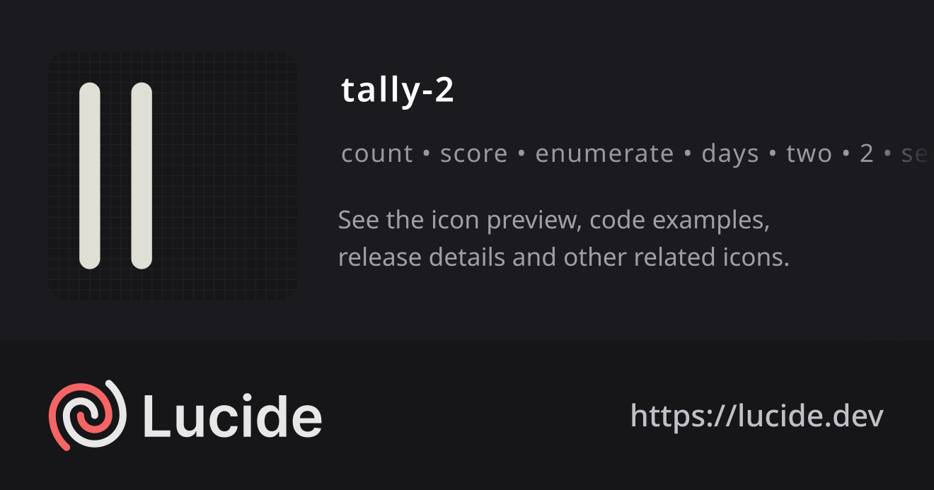tally-2 icon details – Lucide