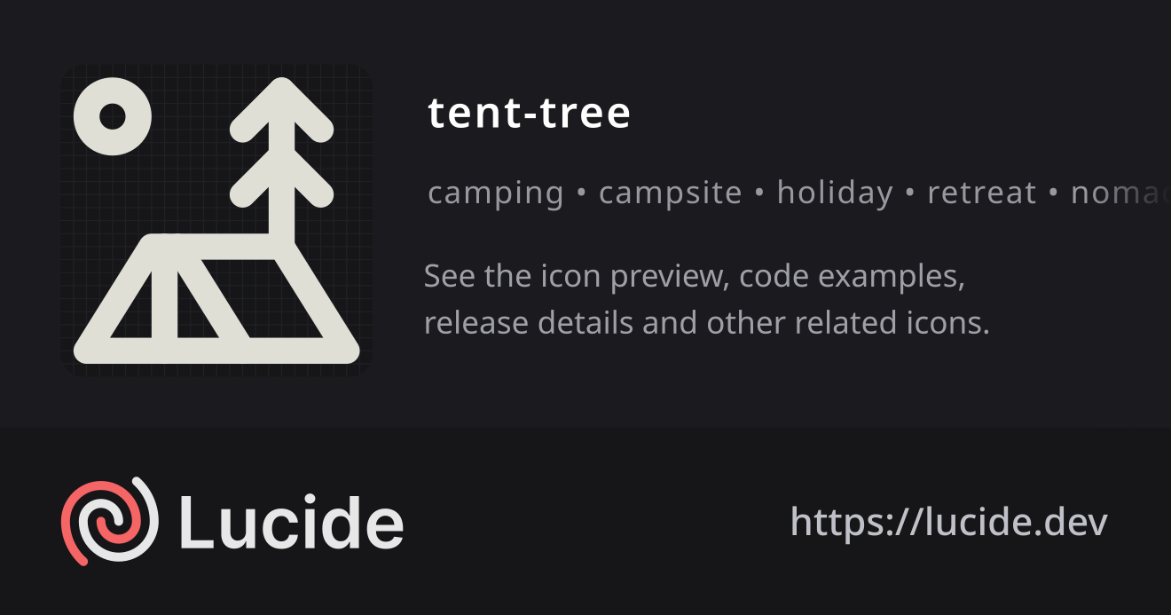 tent-tree icon details – Lucide