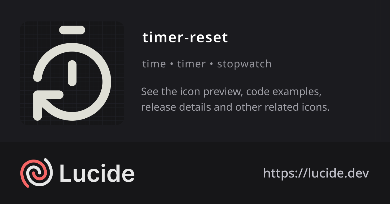 timer-reset icon details – Lucide