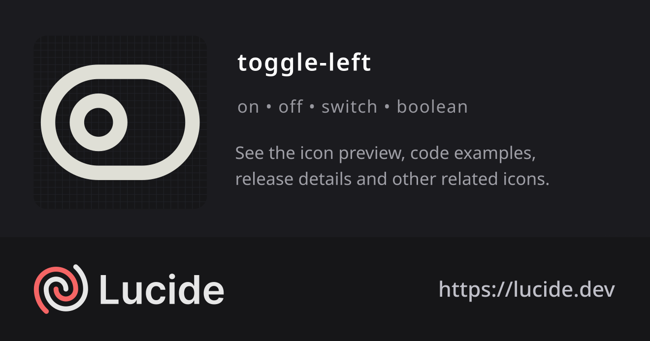 toggle-left icon details – Lucide