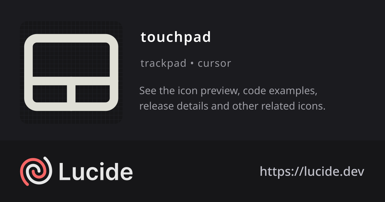 touchpad icon details – Lucide